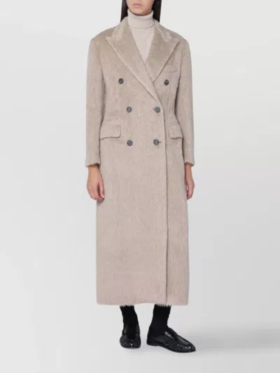 Tagliatore Beige Double-breasted Coat In Wool Blend In Neutral