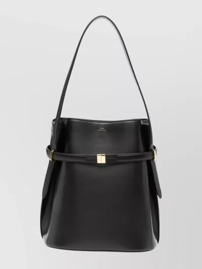 Totême Women Black 'belted' Bucket Bag, Onesize Luxury Bucket Bags For Women Darveys