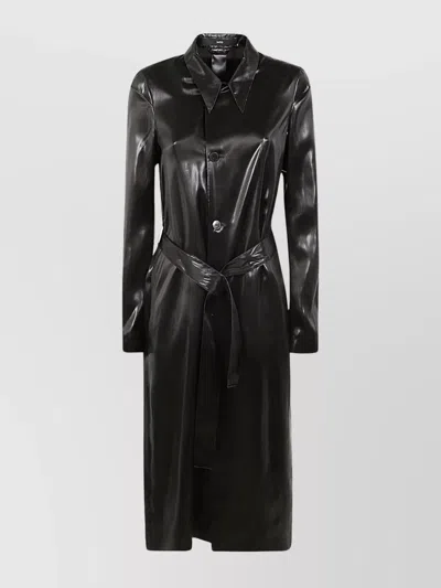 Sapio Waist Belted Trench Coat In Black