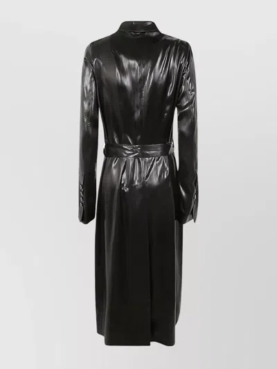 Sapio Waist Belted Trench Coat In Black