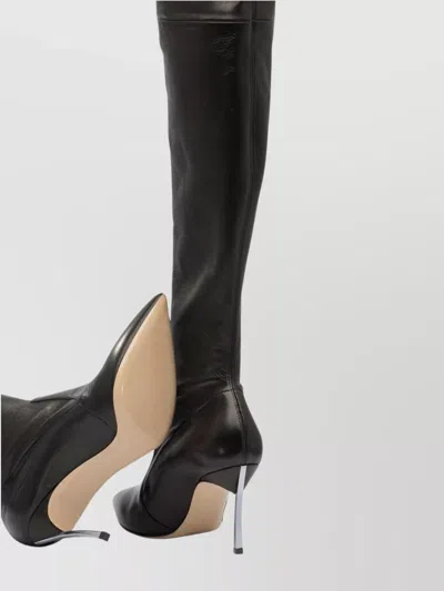 Casadei Pointed Toe Stiletto Heel Over-the-knee Boots In Black