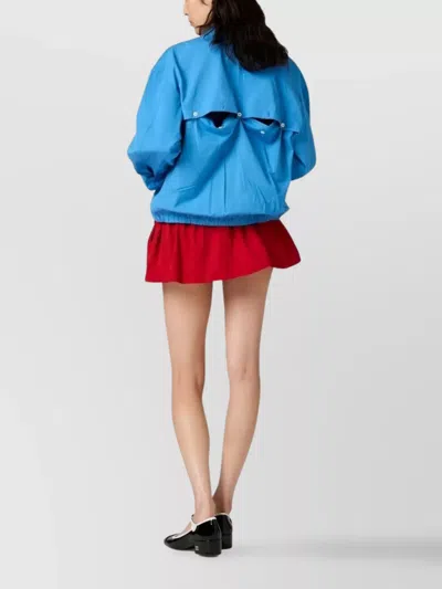 Miu Miu Poplin Mini Flared Skirt With Side Pockets In Red