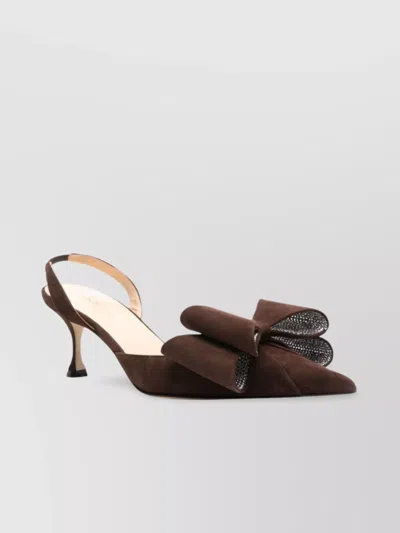 Mach&mach Mach & Mach Women Le Cadeau Kitten Heel Slingback In Brown