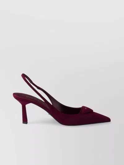 Prada Patent Leather Slingback Pumps In Burgundy