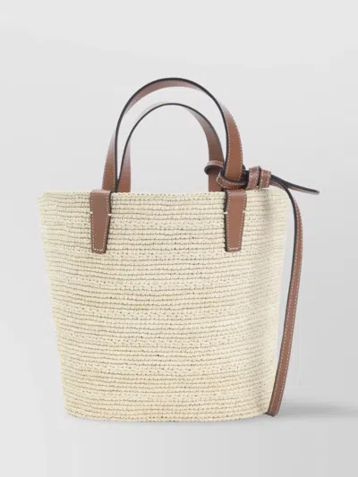 Celine Supple Straw And Leather Shoulder Bag