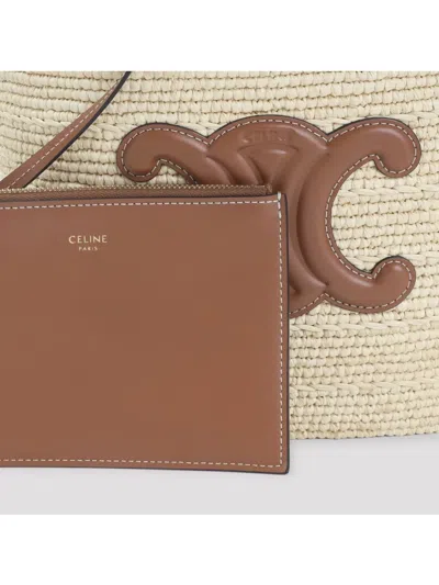 Celine Supple Straw And Leather Shoulder Bag