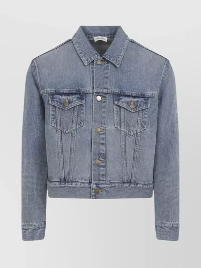 Fear Of God Light Blue Denim Jacket With Button-up Front And Vintage Finish In Blue