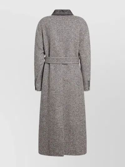 Brunello Cucinelli Wool Blend Padded Coat In Gray