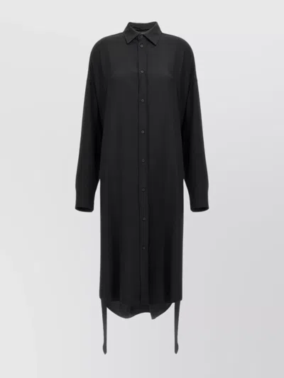 Balenciaga Lace Up Back Detail Dress In Black