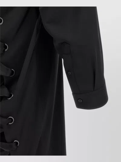 Balenciaga Lace Up Back Detail Dress In Black