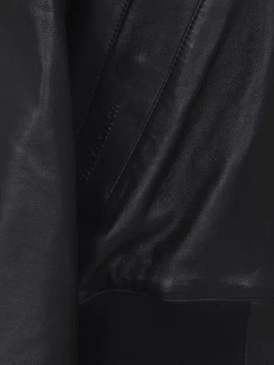 Balenciaga High Collar Long Sleeve Jacket In Black