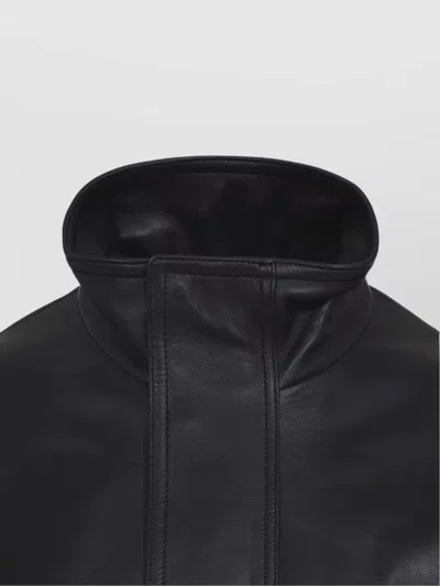 Balenciaga High Collar Long Sleeve Jacket In Black