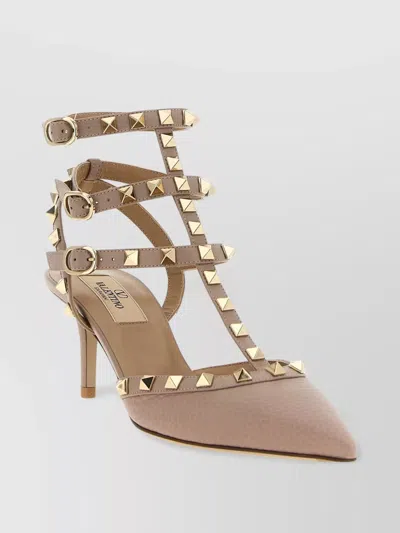 Valentino Rockstud Pointed Toe Stiletto Heel Pumps In White