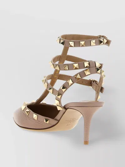 Valentino Rockstud Pointed Toe Stiletto Heel Pumps In White