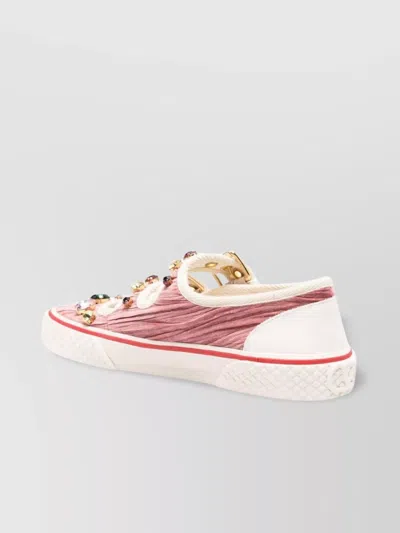 Valentino Velvet Dollyboard Ballerina Sneaker In Pink