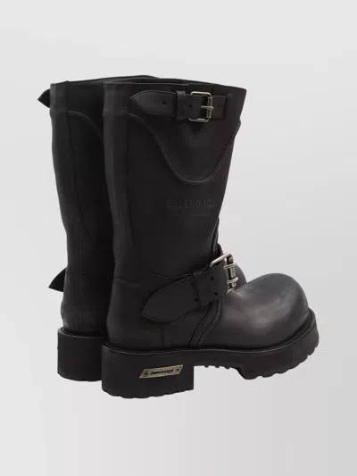 Balenciaga Venom Boots In Worn-out Effect Leather Shoes In Black