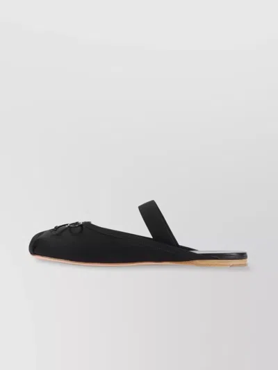 Miu Miu Leather Mary Jane Ballerina Mules In Black