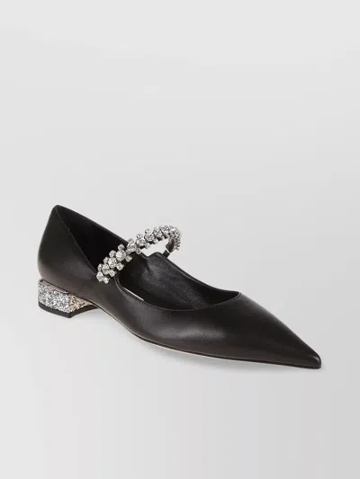 Jimmy Choo Black Nappa Leather Bing Ballerinas In Black
