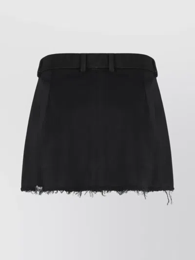 Balenciaga Mini Skirt With Belt Loops And Button Detail In Black