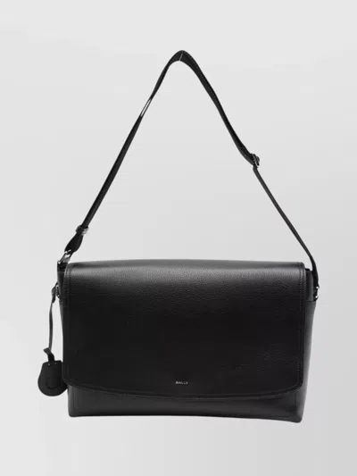 Bally Messenger Bag With Adjustable Strap And Charm In Black