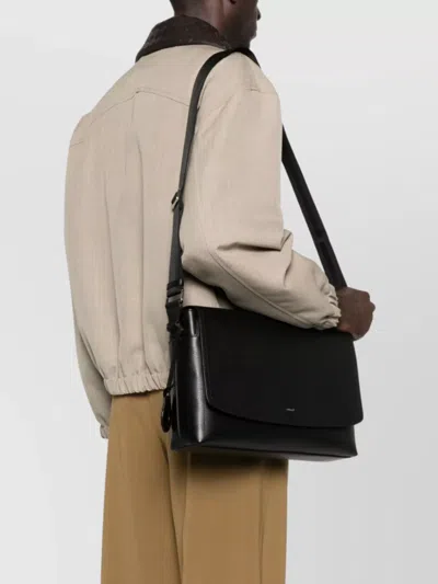 Bally Messenger Bag With Adjustable Strap And Charm In Black