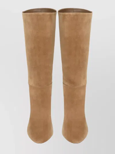 Gianvito Rossi Pointed Toe Suede Finish Ankle Boots In Neutral