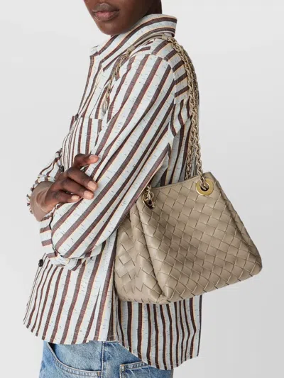 Bottega Veneta Small Parachute Chain Intrecciato Leather Shoulder Bag In Multi