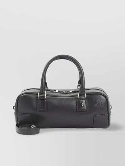 Loewe Womens Black Amazona 23 Cropped Leather Shoulder Bag