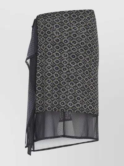 Dries Van Noten Asymmetric Skirt Featuring Geometric Design In Gray