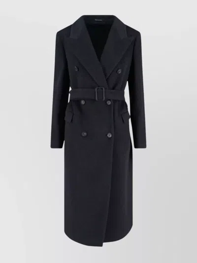 Tagliatore Structured Double-breasted Jacket With Flap Pockets In Black