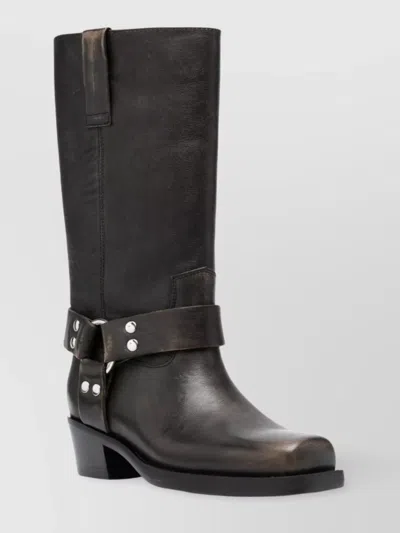 Paris Texas Roxy Boot Texan Boots In Black Leather In Black