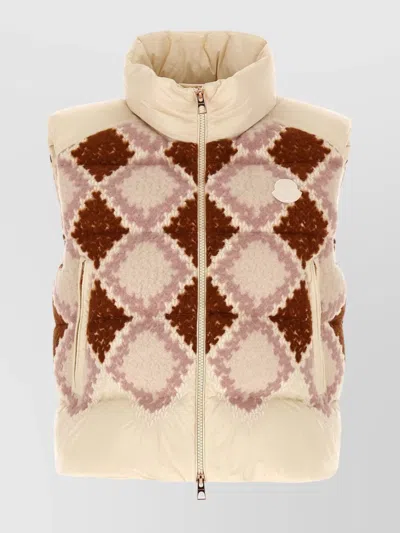 Moncler Armathia Quilted Diamond-pattern Vest In Neutral