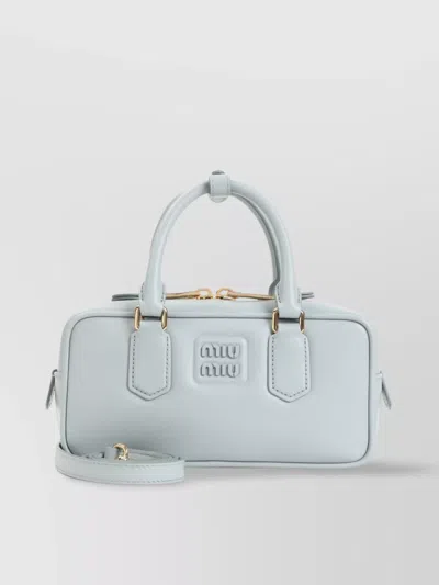 Miu Miu Arcadie Calf Leather Handbag In Blue