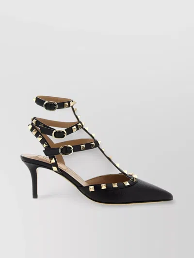Valentino Garavani Pointed Toe Studded Embellishments Pumps In Black