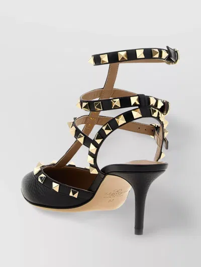 Valentino Garavani Pointed Toe Studded Embellishments Pumps In Black