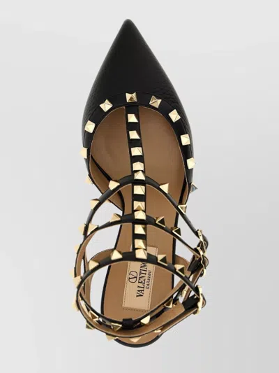 Valentino Garavani Pointed Toe Studded Embellishments Pumps In Black