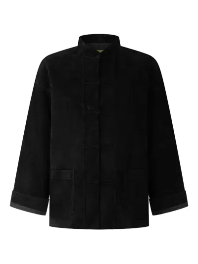 Shanghai Tang Tang Suede Jacket In Black