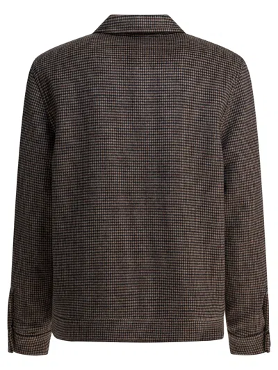 Vince Houndstooth Overshirt Jacket Jackets Brown In Blue