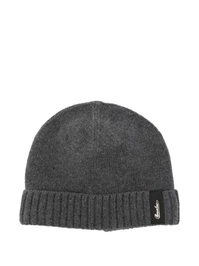Borsalino Green City Textured Beanie In Gray