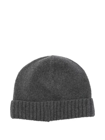 Borsalino Green City Textured Beanie In Gray