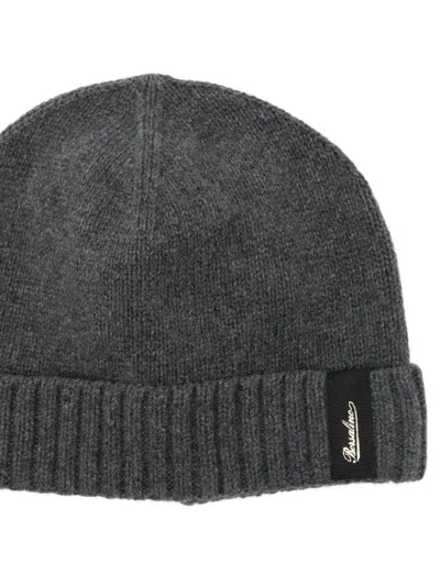 Borsalino Green City Textured Beanie In Gray