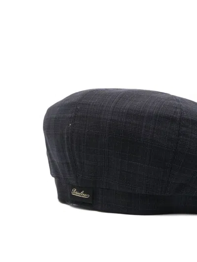 Borsalino Wool Cap With Flat Crown And Short Brim In Black