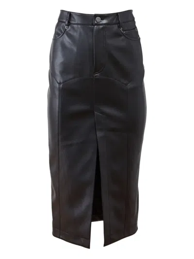Fleur Du Mal Harley Split-front Faux-leather Skirt In Black