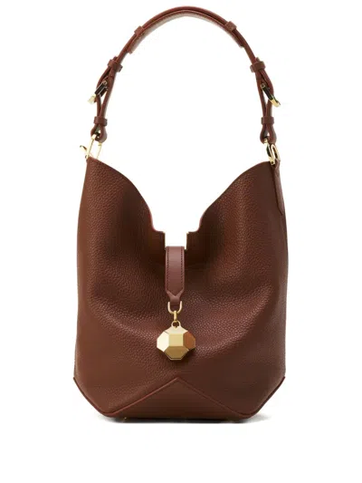 Lanvin Medium Leather Bucket Bag In Brown