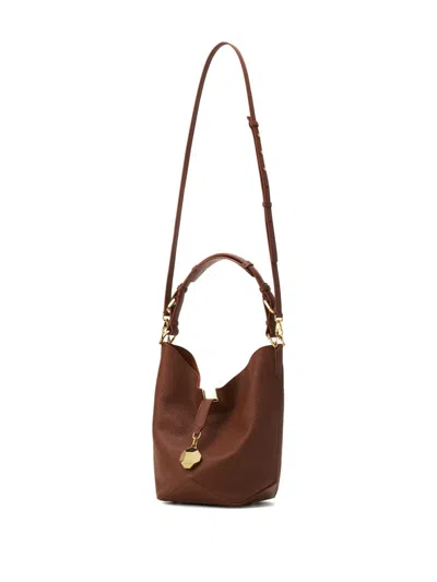 Lanvin Medium Leather Bucket Bag In Brown