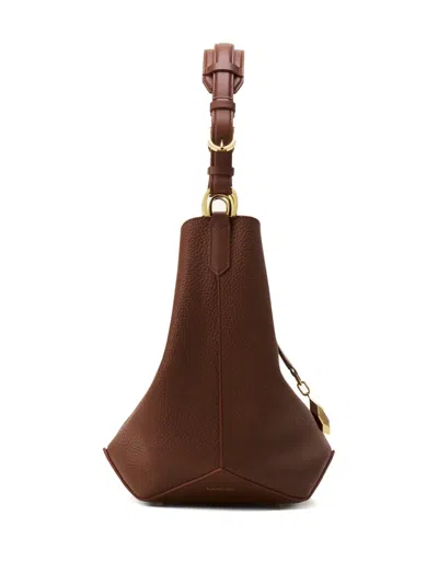 Lanvin Medium Leather Bucket Bag In Brown
