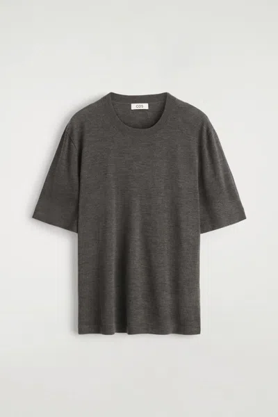 Cos Fine Cashmere T-shirt In Gray