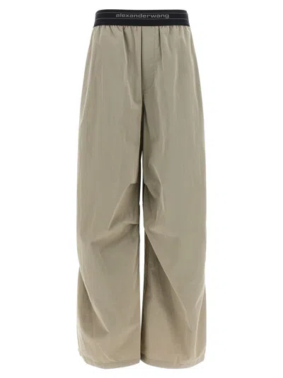 Alexander Wang Wide Leg Pants Featuring Elastic Waistband In Brown