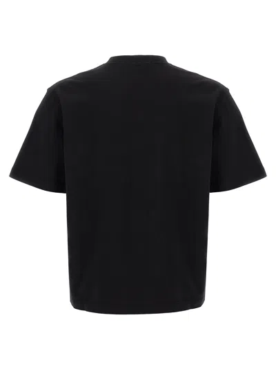 Stone Island Logo Cotton T-shirt In Black