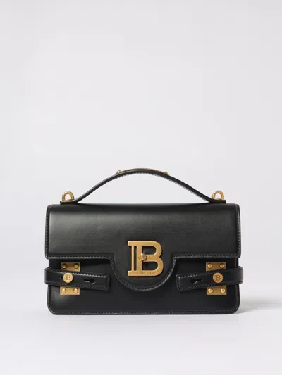 Balmain Bbuzz 24 Shoulder Bag In Smooth Leather In Black